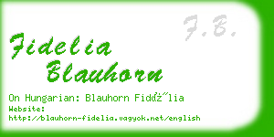 fidelia blauhorn business card